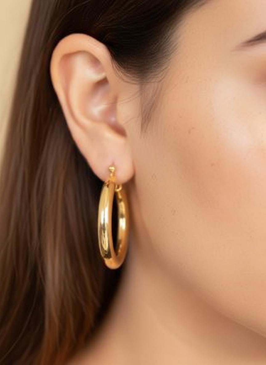 25 MM Chunk Hoops Earrings, Thick Earring for Women, Statement Hoop Earrings, Huge Hoops Earrings Gift for Her