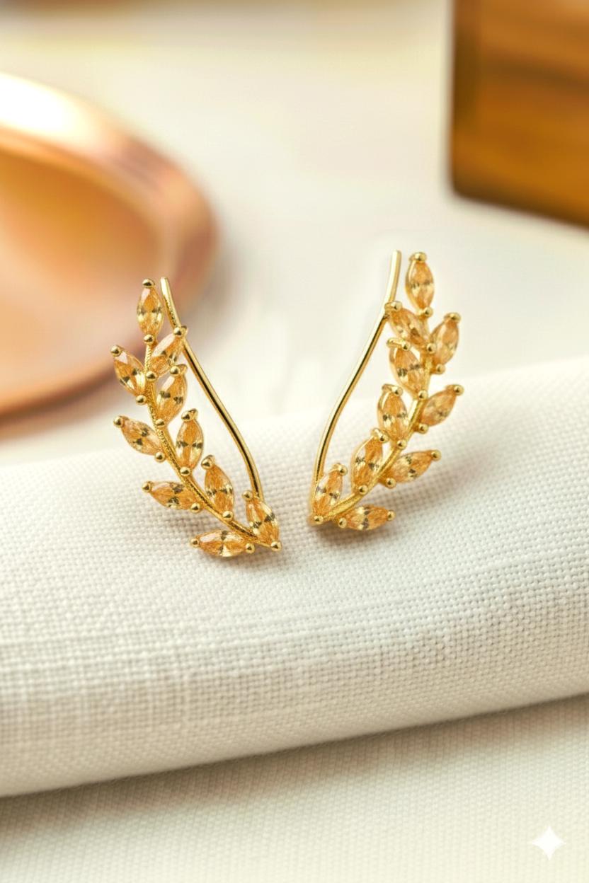 Citrine Earring Climber / Marquise Ear Crawlers Earrings / Ear Climber Earrings / Bridesmaid Gift / November Birthstones