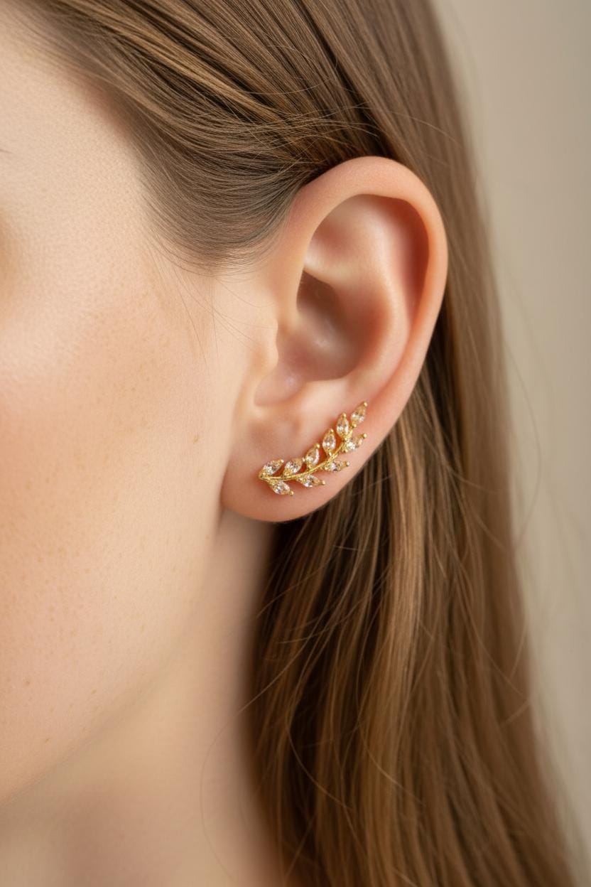 Citrine Earring Climber / Marquise Ear Crawlers Earrings / Ear Climber Earrings / Bridesmaid Gift / November Birthstones