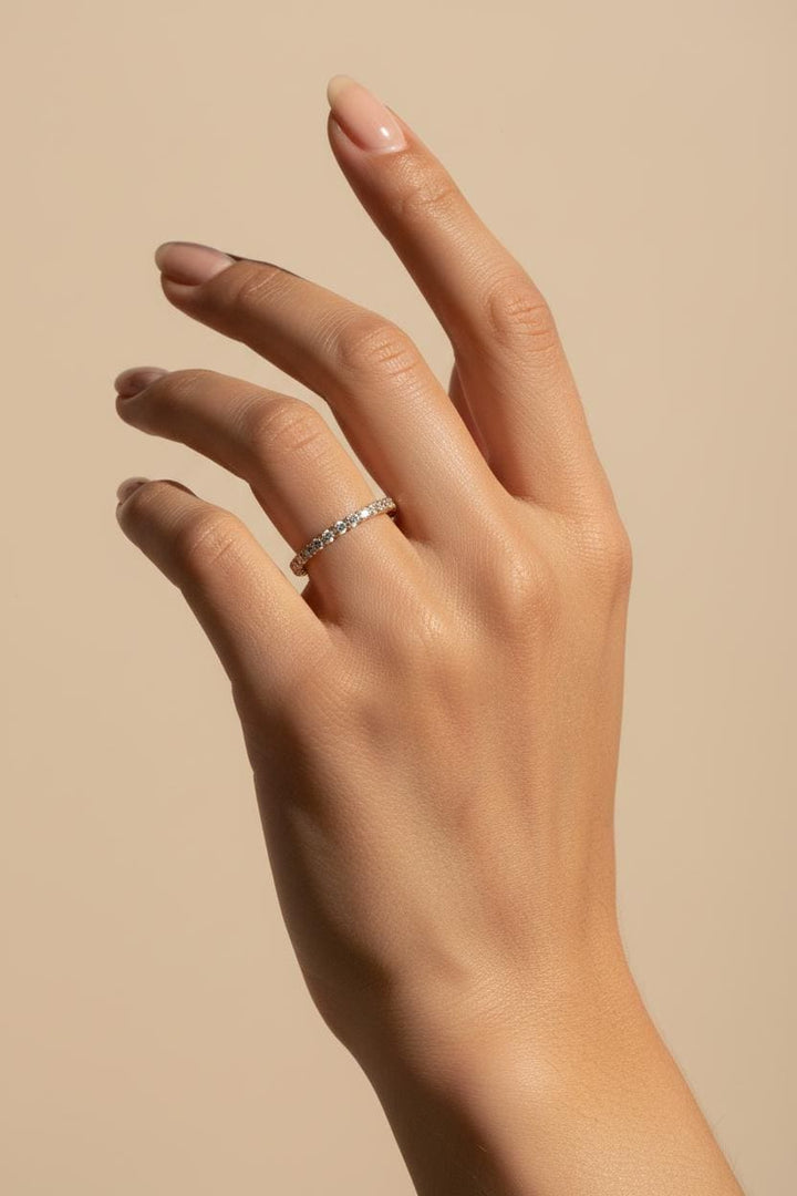 Moissanite Wedding Band, French Pave Moissanite Stackable Ring, 1.5mm 2.0mm 2.5mm 3.0mm Moissanite Matching Ring, Gift for Her