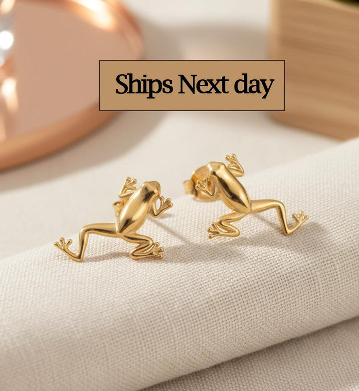 Frog Stud Earrings, Vintage Animals Earrings, Earring For Women, Jumping Frog Earrings, Gift for Her, Holiday Gift for Her
