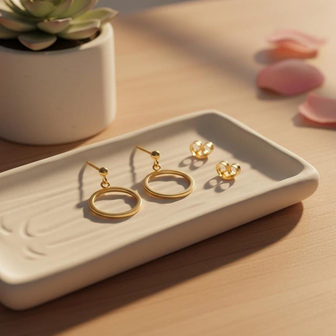 Open Circle Stud Earrings, Circle Drop Earrings, Dainty Stud Earrings, Minimalist Earrings Gift for Women