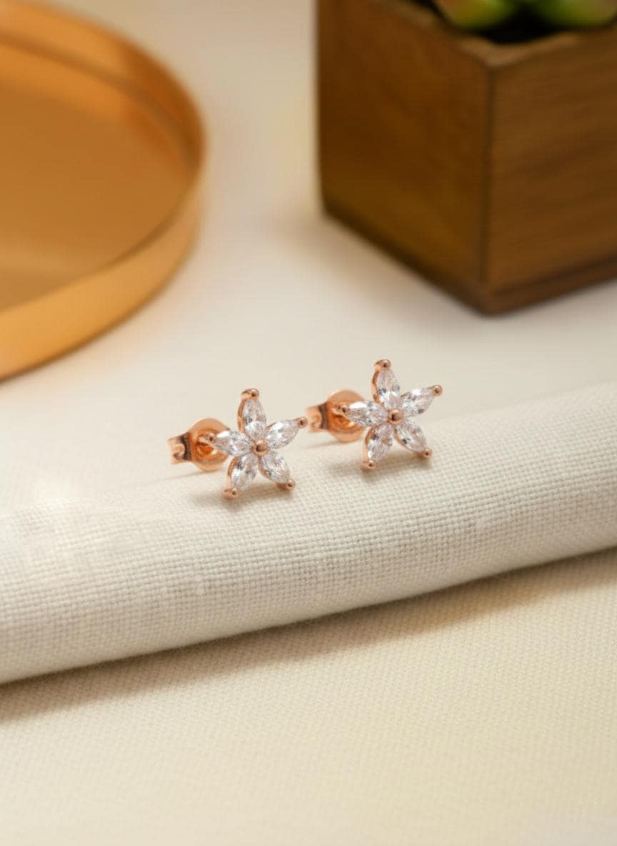 Marquise Stud Earrings / Marquise Cut Diamo2nd Earrings / Minimalist Flower Earrings / Bridesmaid Gifts / Holiday Gift for Her