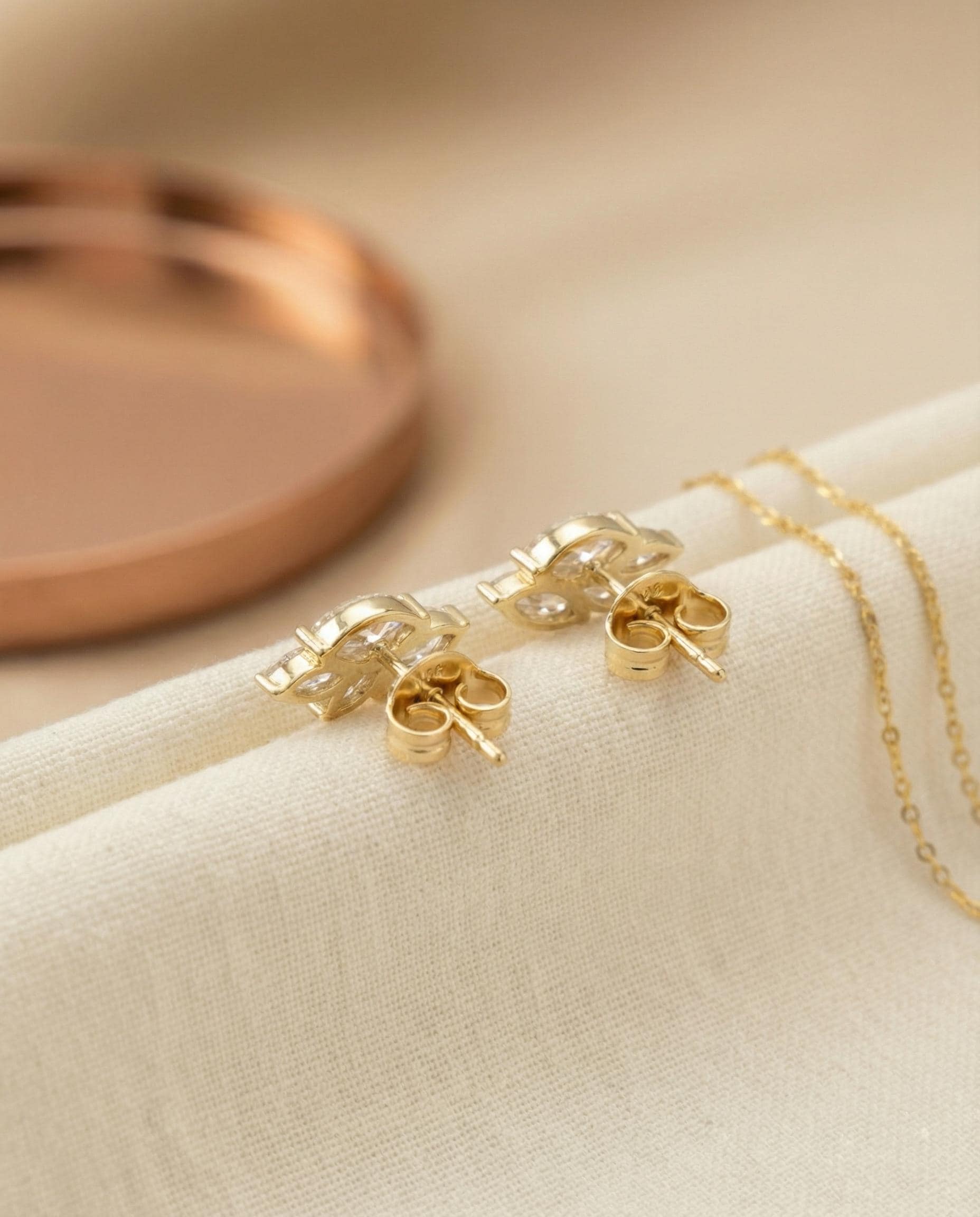 Marquise Studs Earrings / Mini Diamond Earrings / Minimalist Earrings / Bridesmaid Gift / Wedding Gift / In Stock