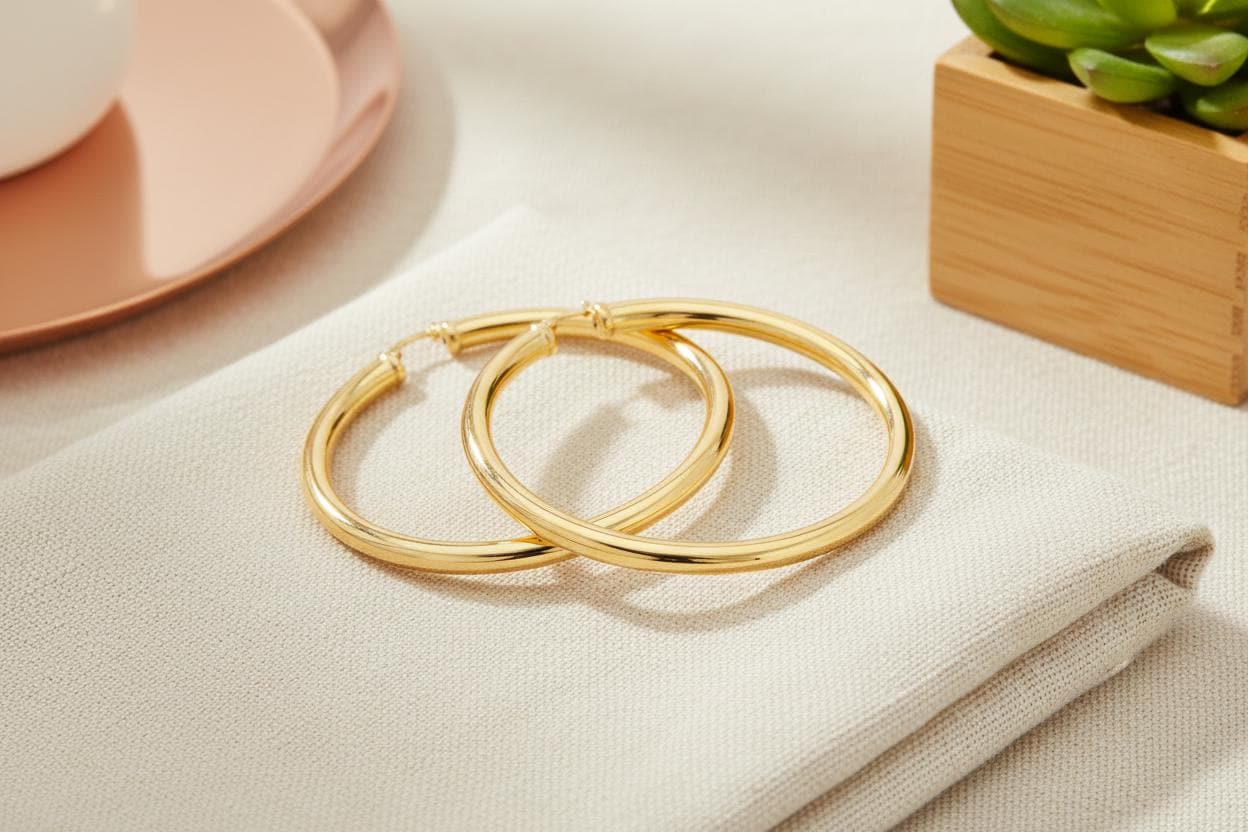 60 MM Extra Large Hoop Earrings, Sterling Silver Thick Earring for Women, Plain Bold Hoops, Huge Hoops, Christmas Gift for Her