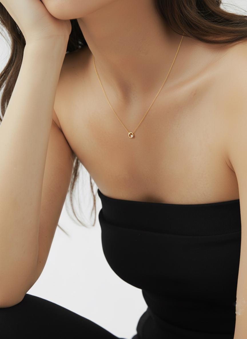 Karma Necklace / Diamond Circle Necklace / Cluster Necklace / Minimalist Necklace / Layering Necklace / Valentine's Day Gift