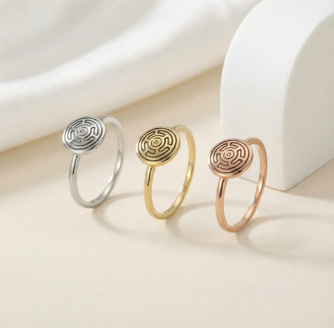 Hecate Ring, Hecate's Magic Strophalos Ring, Wheel of Hecate Symbol Jewelry, Talisman Ring, Goddess Ring