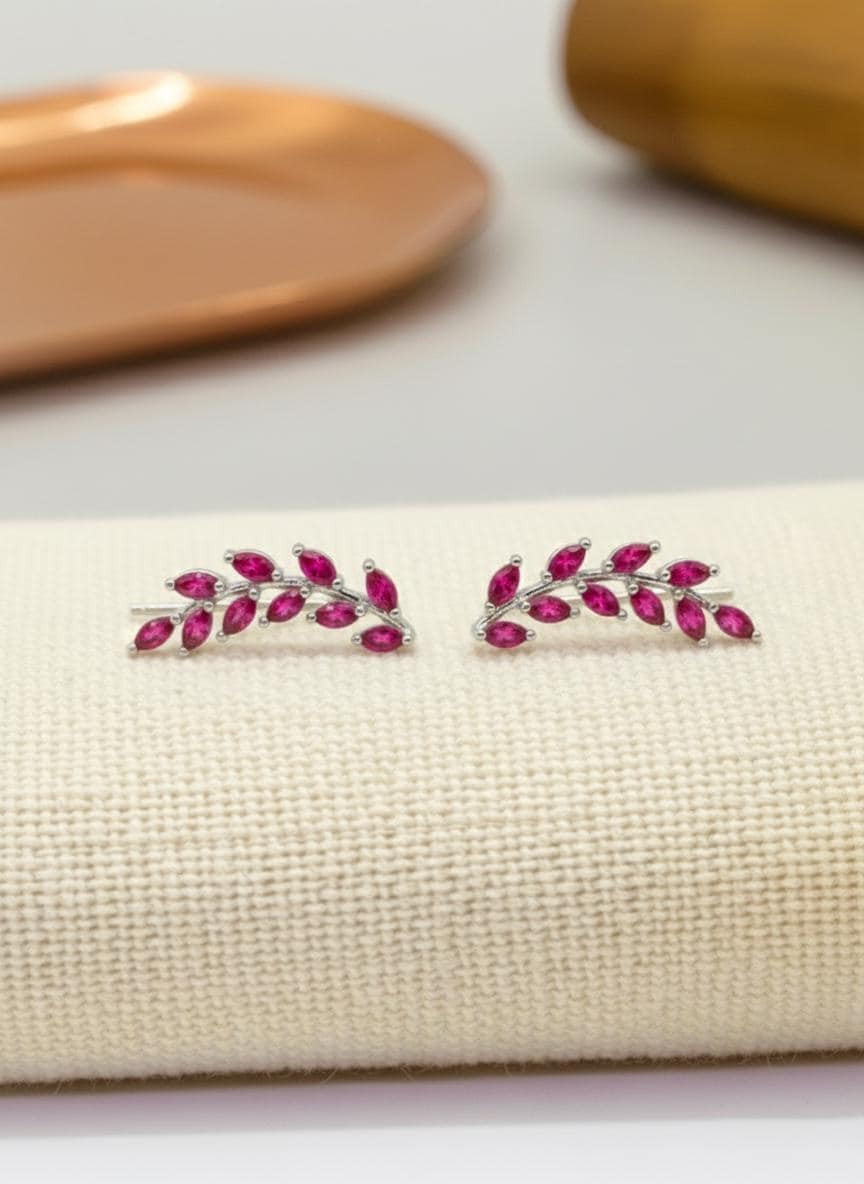 Ruby Earring Climber / Ruby Ear Crawlers Earrings / Marquise Ear Climber Earrings / Bridesmaid Gift / July Birthstone Gift / In Stock