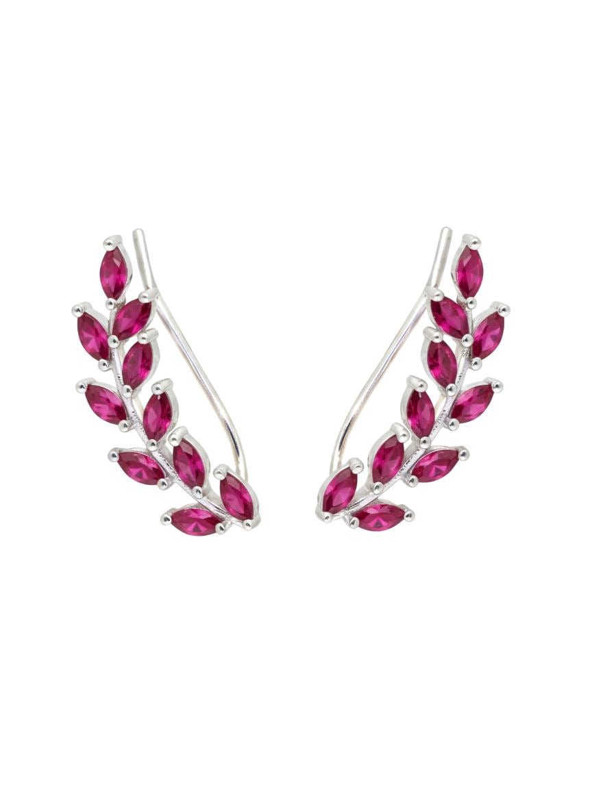 Ruby Earring Climber / Ruby Ear Crawlers Earrings / Marquise Ear Climber Earrings / Bridesmaid Gift / July Birthstone Gift / In Stock