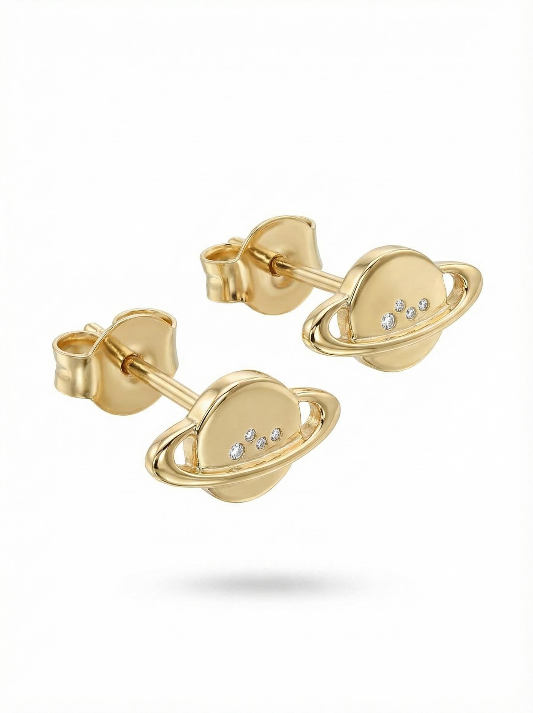 Saturn Planet Stud Earrings, Saturn Studs, Tiny Planet Stud Earrings, Universe Earrings for Women