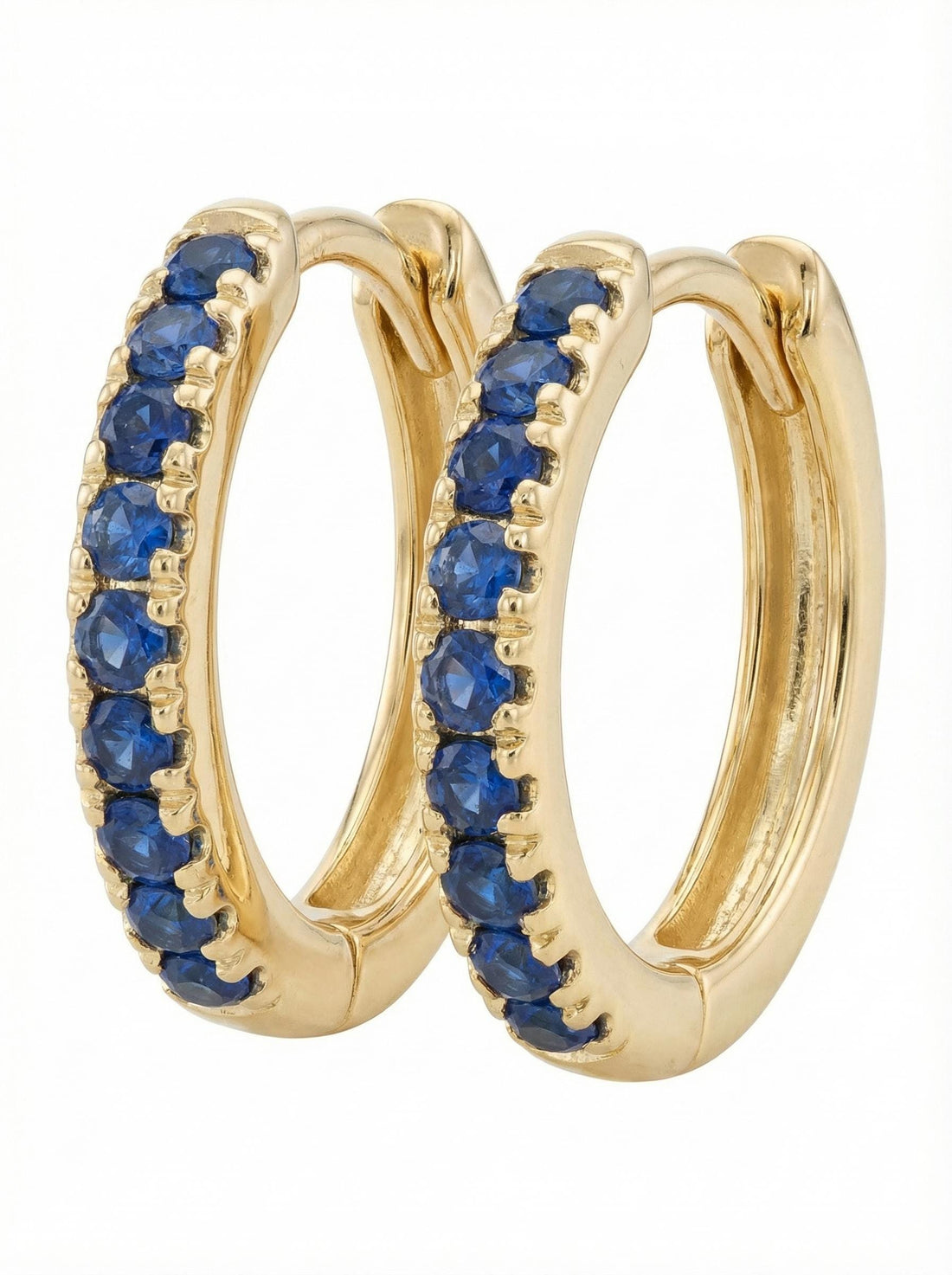 Blue Sapphire Hoop Earrings, September Birthstone Gifts,Huggies Hoop Earrings, Minimal Hoop Earring, In Stock