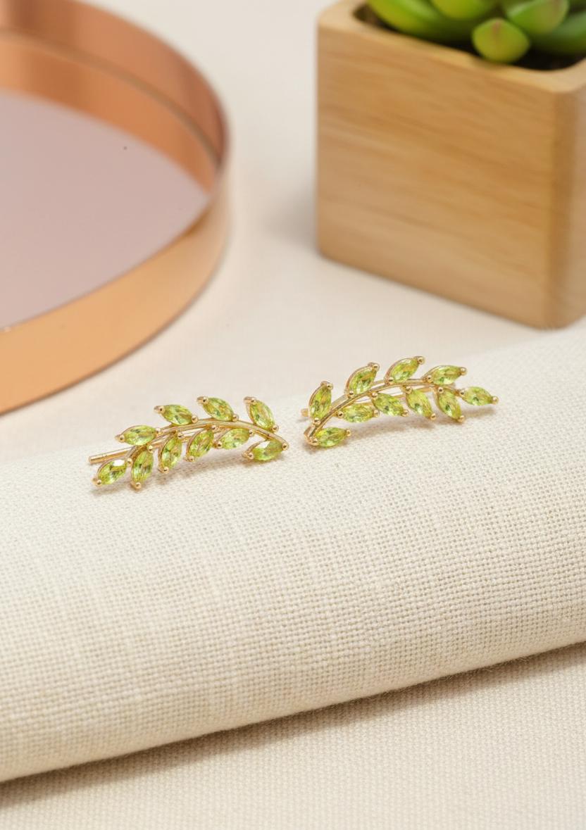 Peridot Earring Climber / Marquise Ear Crawlers Earrings / Ear Climber Earrings / Bridesmaid Gift / August Birthstones