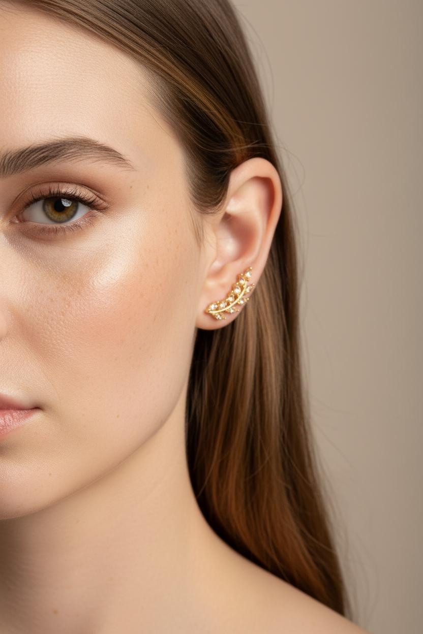 Citrine Earring Climber / Marquise Ear Crawlers Earrings / Ear Climber Earrings / Bridesmaid Gift / November Birthstones