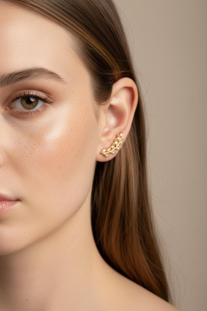 Citrine Earring Climber / Marquise Ear Crawlers Earrings / Ear Climber Earrings / Bridesmaid Gift / November Birthstones