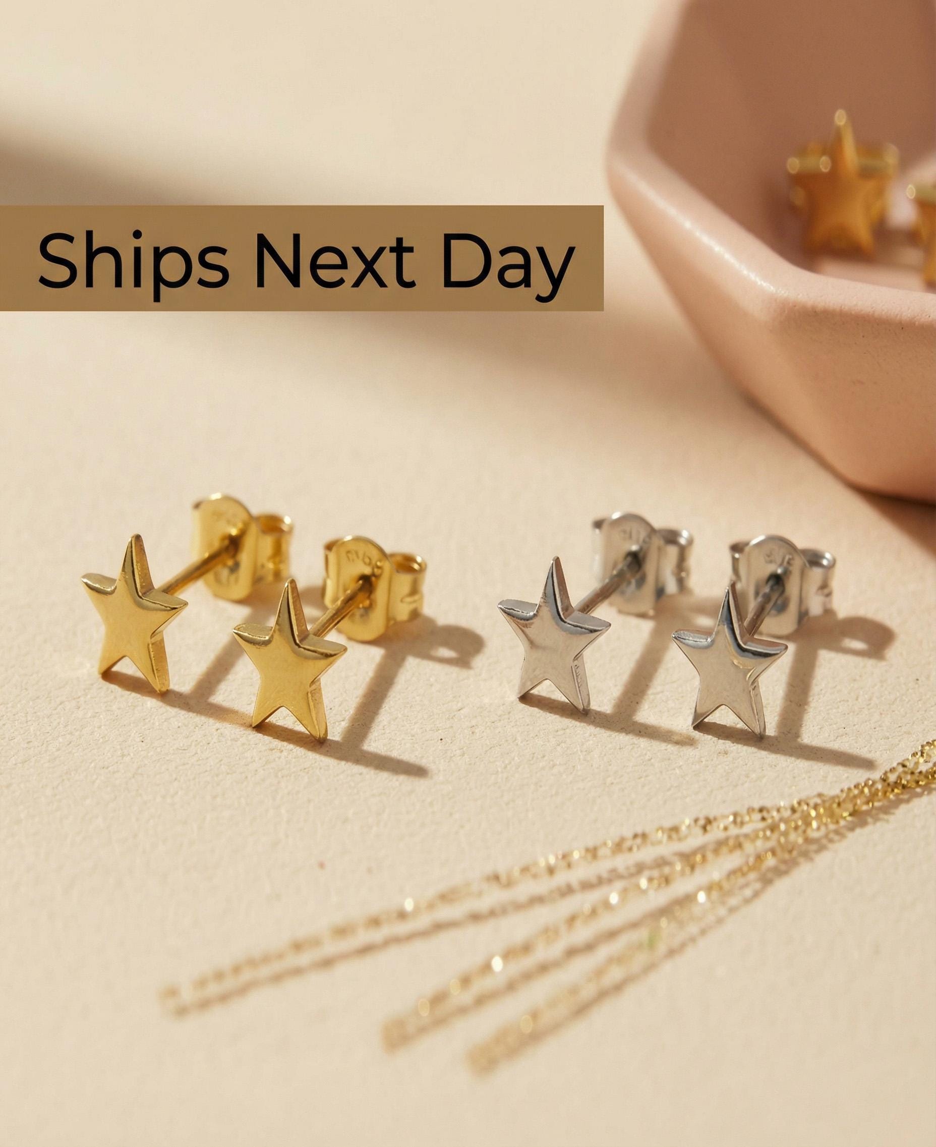 Baby Gold Star Stud Earrings, Star Earrings, Tiny Star Earrings, Minimalist Earrings for Women