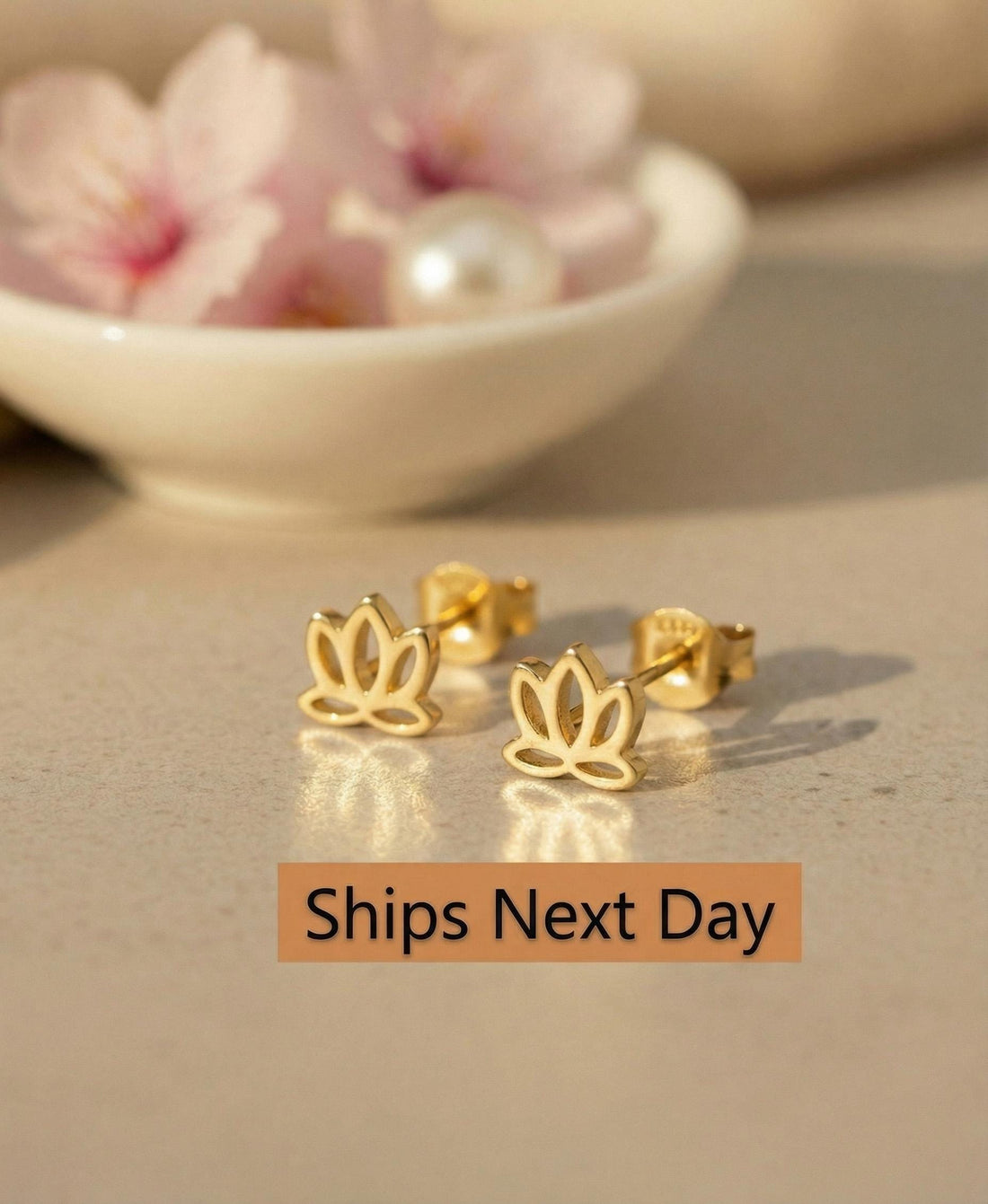 Lotus Stud Earrings, 925 Sterling Silver Lotus Earrings, Lotus Cartilage Earrings, Minimalist Earrings for Women, Last Minute Gifts