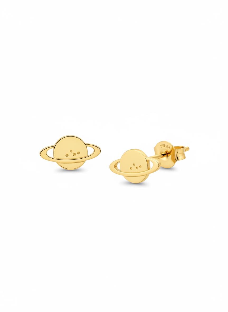 Saturn Planet Stud Earrings, Saturn Studs, Tiny Planet Stud Earrings, Universe Earrings for Women