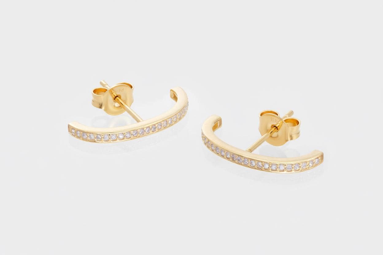 Diamond Ear Lobe Cuff Earrings, Dainty Suspender Earrings, Dainty stud lobe cuff, Minimalist Earrings Gift For Women