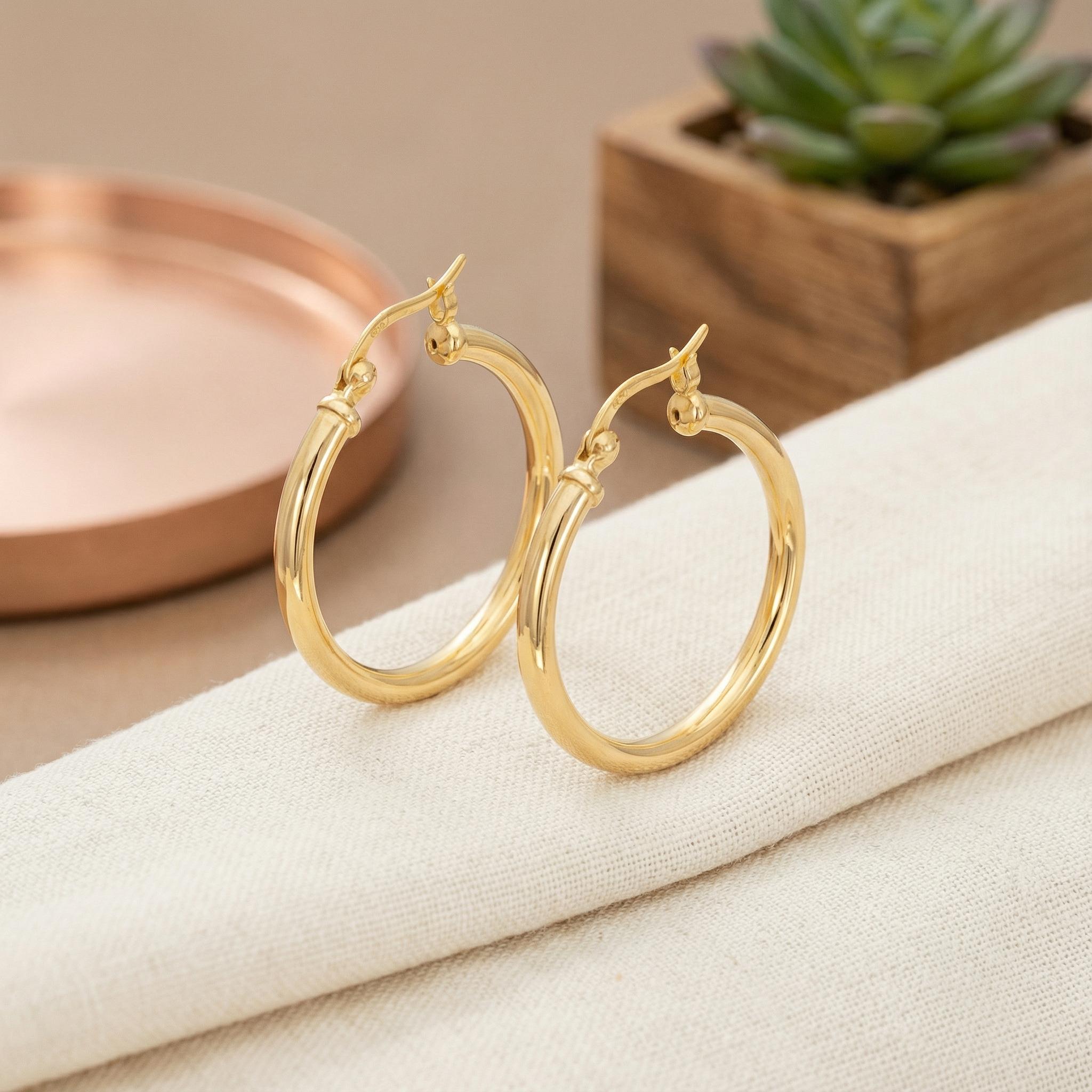 25 MM Hoop Earrings, Thick Earring for Women, Plain Bold Hoops, Huge Hoops, Last Minute Gifts