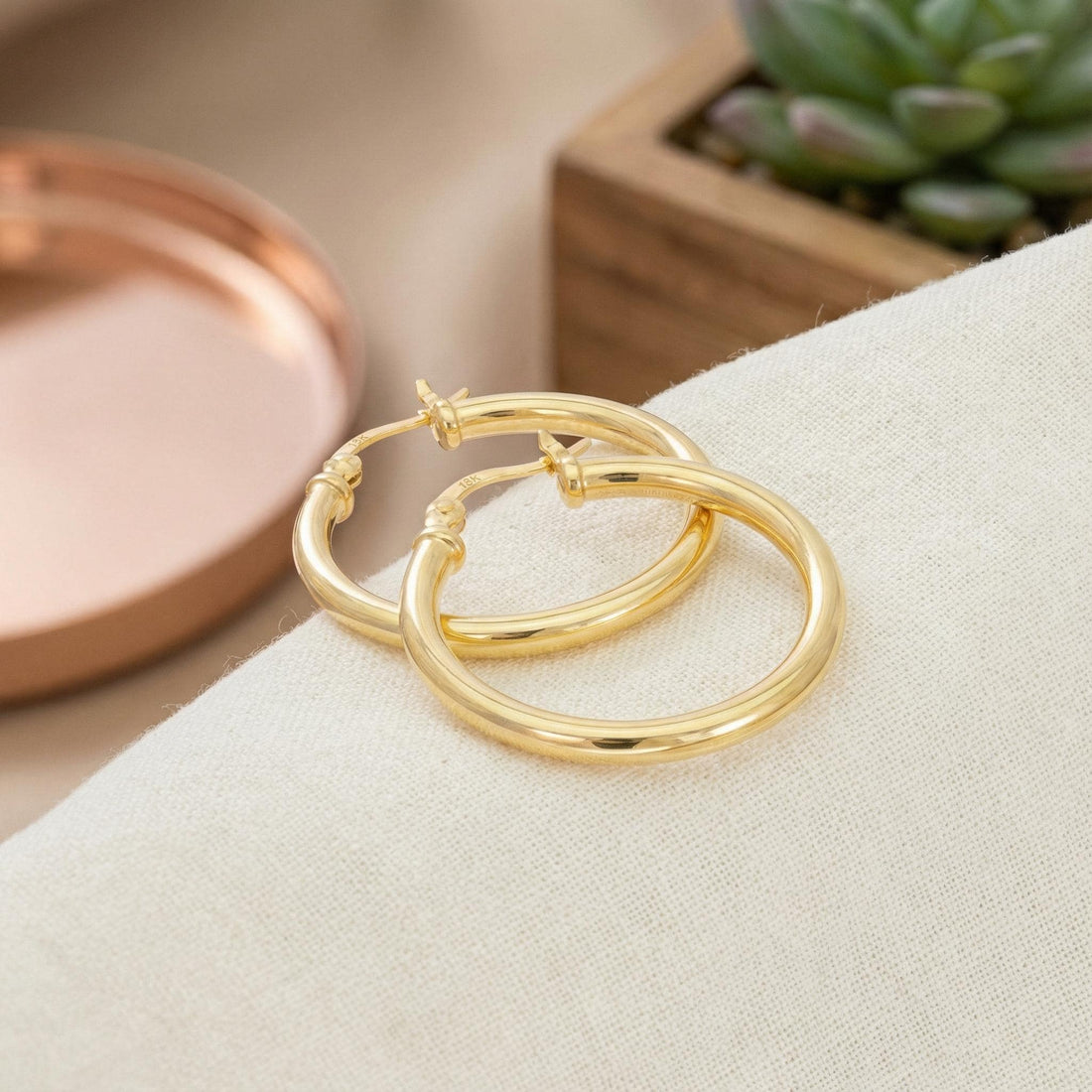 25 MM Hoop Earrings, Thick Earring for Women, Plain Bold Hoops, Huge Hoops, Last Minute Gifts