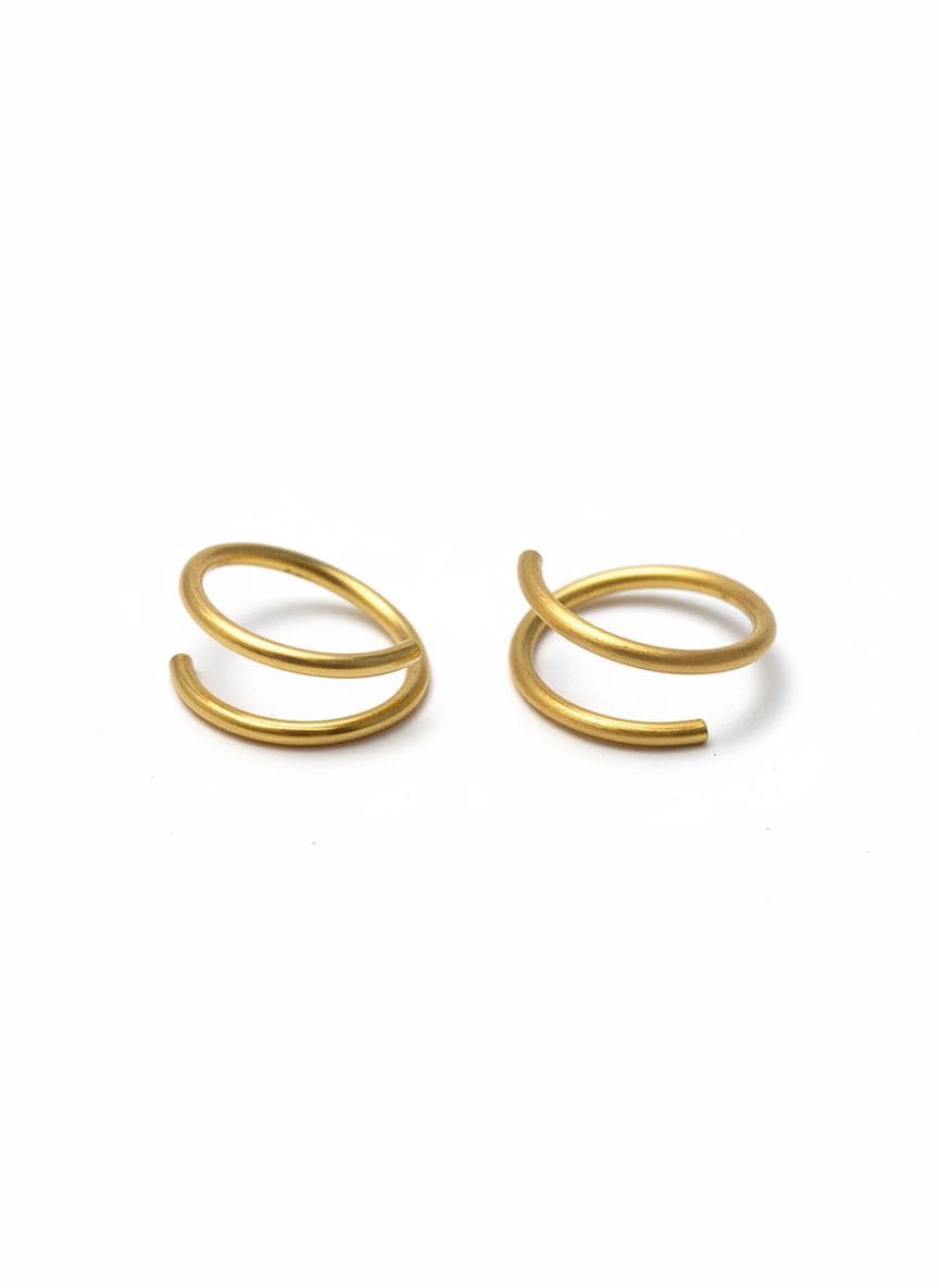 Tiny Double Hoop Twist Earrings / 11 MM Piercing Earrings / Mini Huggie Earrings / Sterling Silver Minimal Spiral Earring