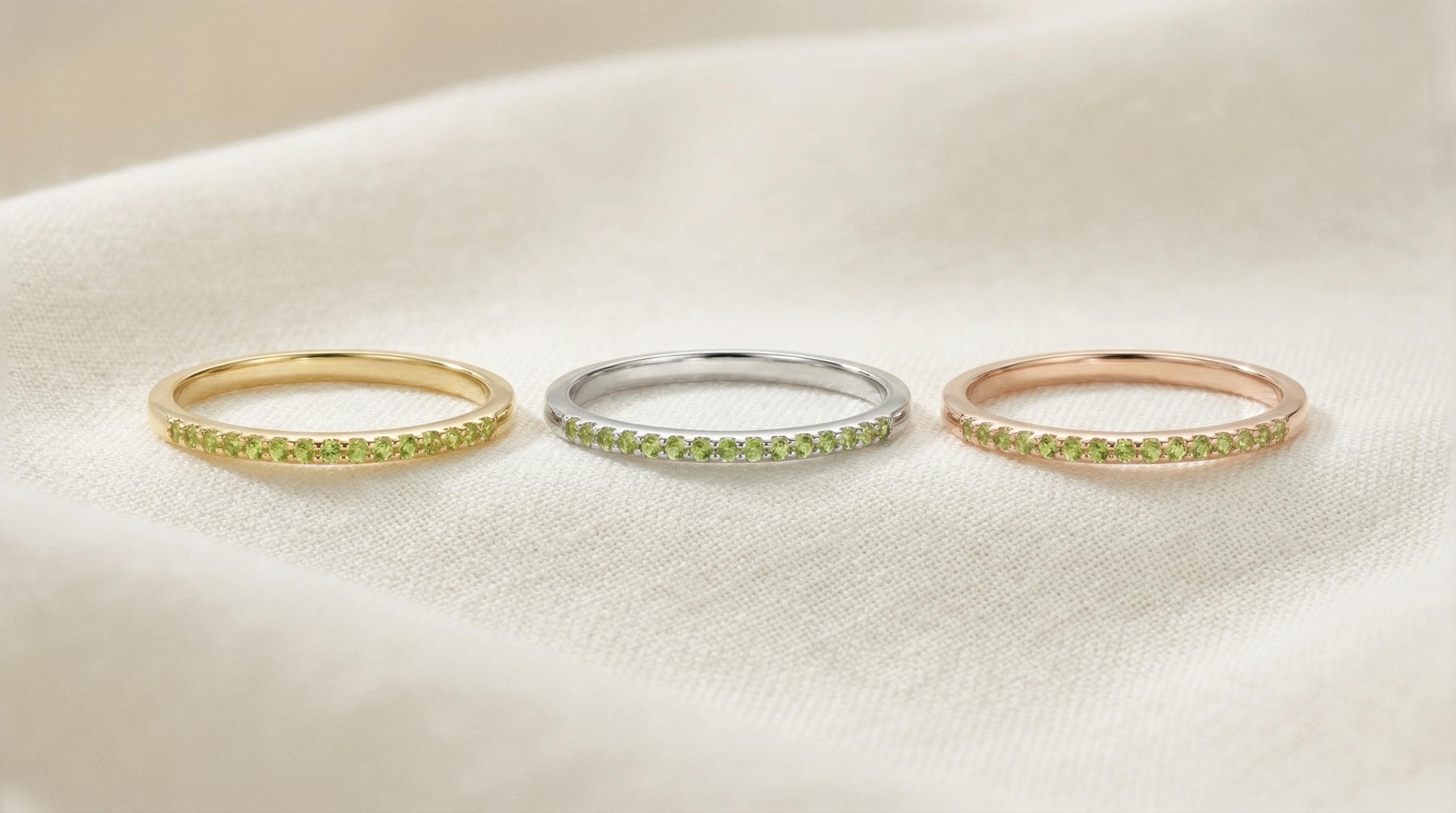 Micro Pave Peridot Wedding Band, Sterling Silver Dainty Stackable Band, August Birthstones, Stacking Ring