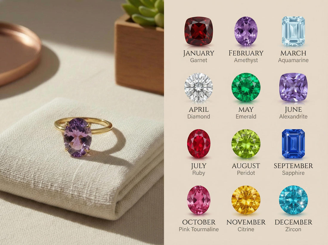 Amethyst Engagement Ring Oval Solitaire Ring Minimalist Travel Ring Feburary Birthstone