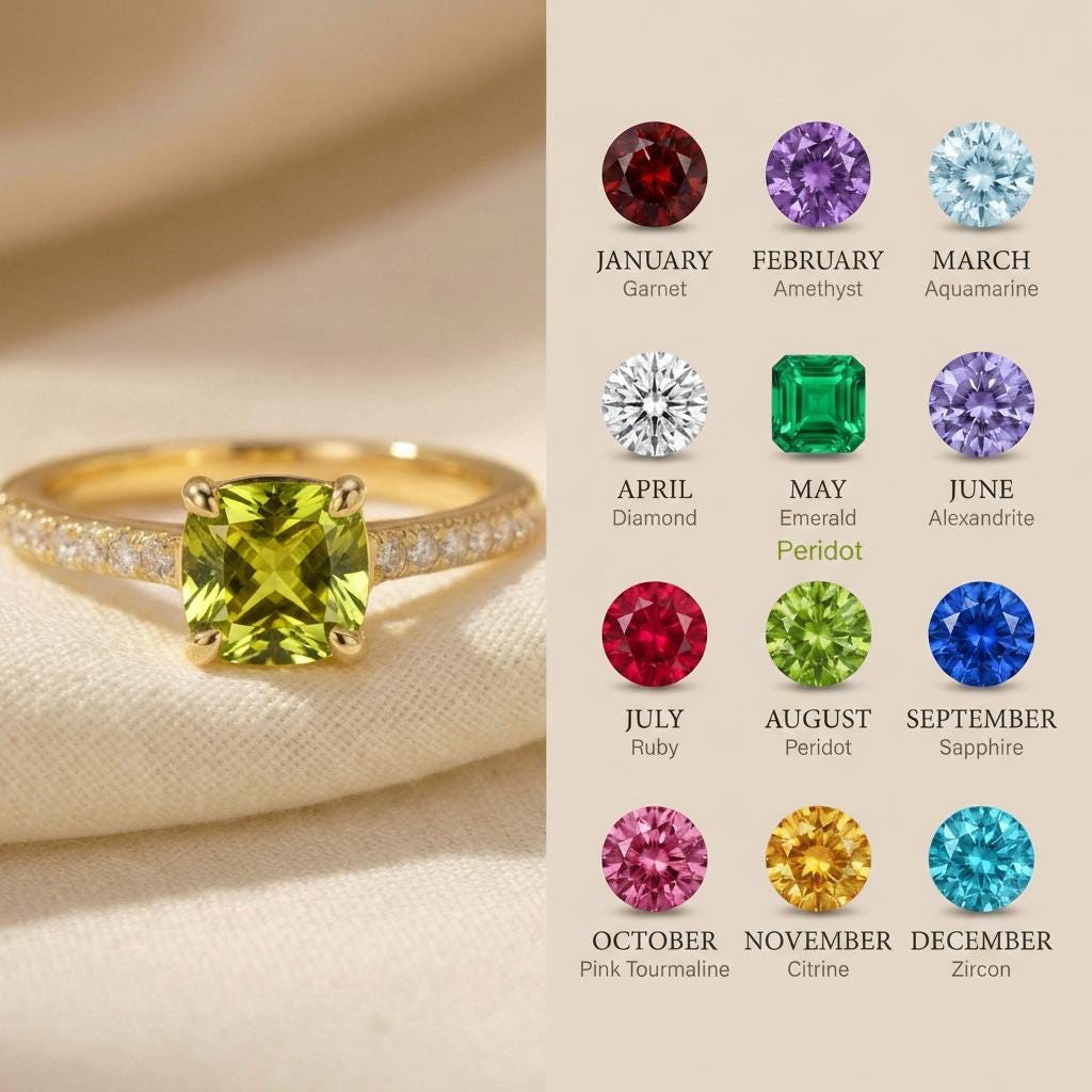 Graduation Gift - 6.0mm Cushion Cut Peridot Ring, August Birthstone Jewelry, Sterling Silver Engagement Ring, Green Gemstone Ring for Women