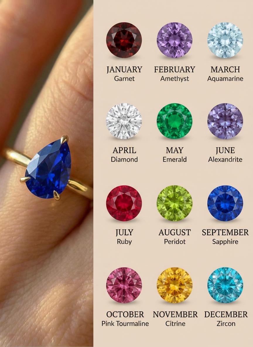 Sapphire Birthstone  Ring, Pear Cut Solitaire Engagement Ring, September Gemstone, Teardrop Promise Ring