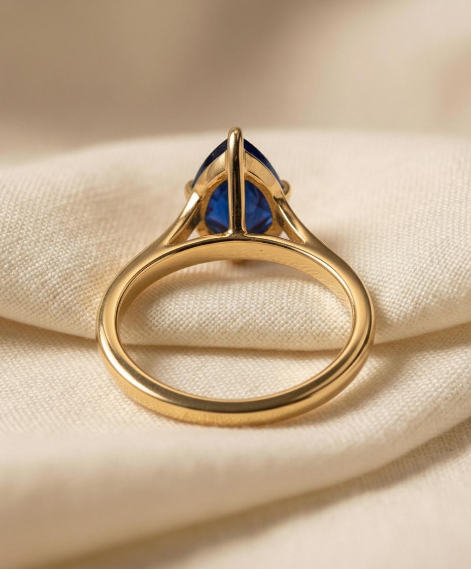 Sapphire Birthstone  Ring, Pear Cut Solitaire Engagement Ring, September Gemstone, Teardrop Promise Ring