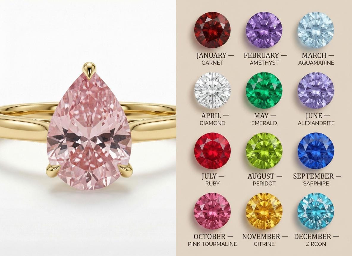 Pink Sapphire Birthstone  Ring, Pear Cut Solitaire Engagement Ring, September Gemstone, Teardrop Promise Ring