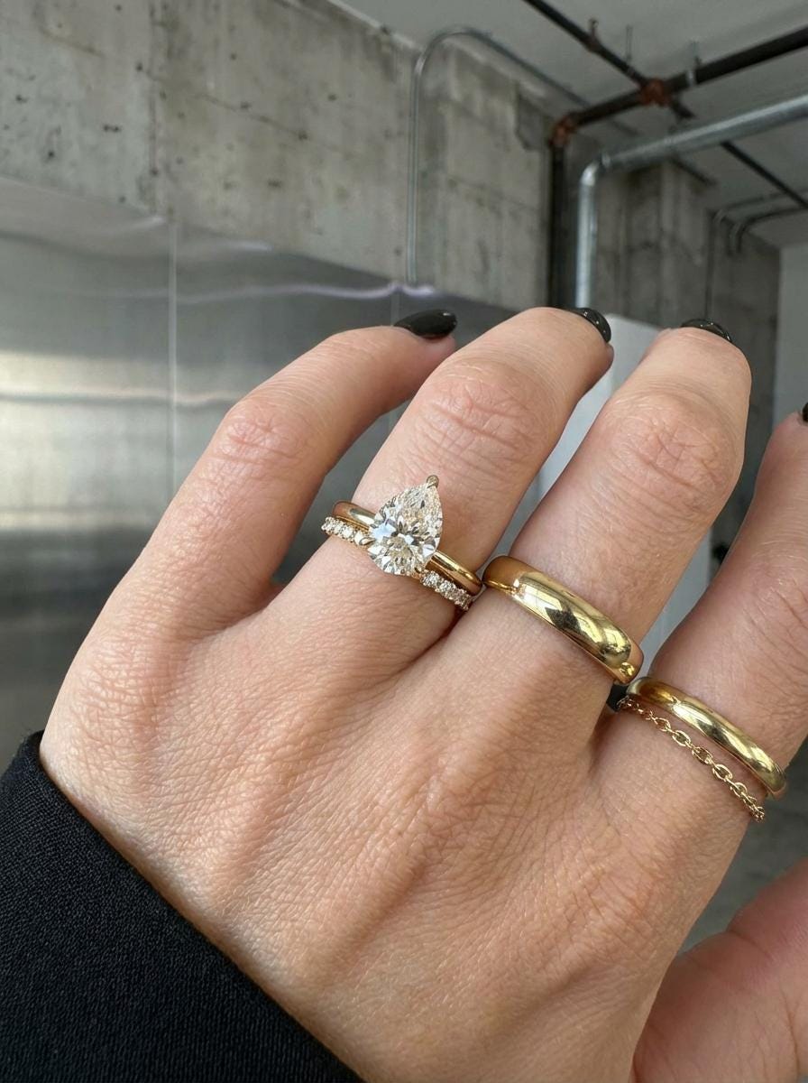 Moissanite Birthstone Ring, Pear Cut Solitaire Engagement Ring, Moissinate Promise Ring