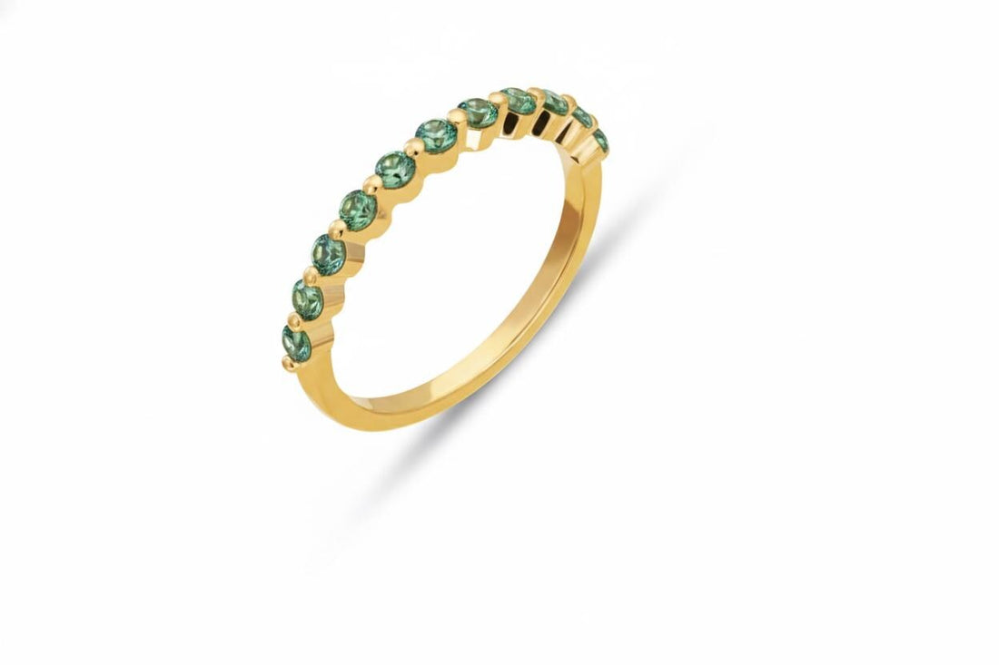 2.0 mm Single Prong Alexandrite Ring, June Birthstone, Half Eternity Stackable Band, Alexandrite Wedding Band, Stacking Ring