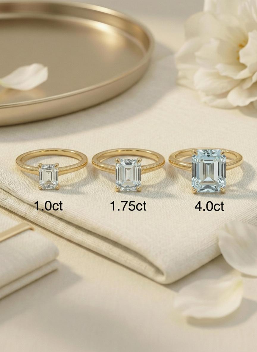 Emerald Cut Aquamarine Ring Solitaire Engagement Ring Silver March Birthstone Promise Ring Minimalist Light Blue Gemstone Anniversary Gift