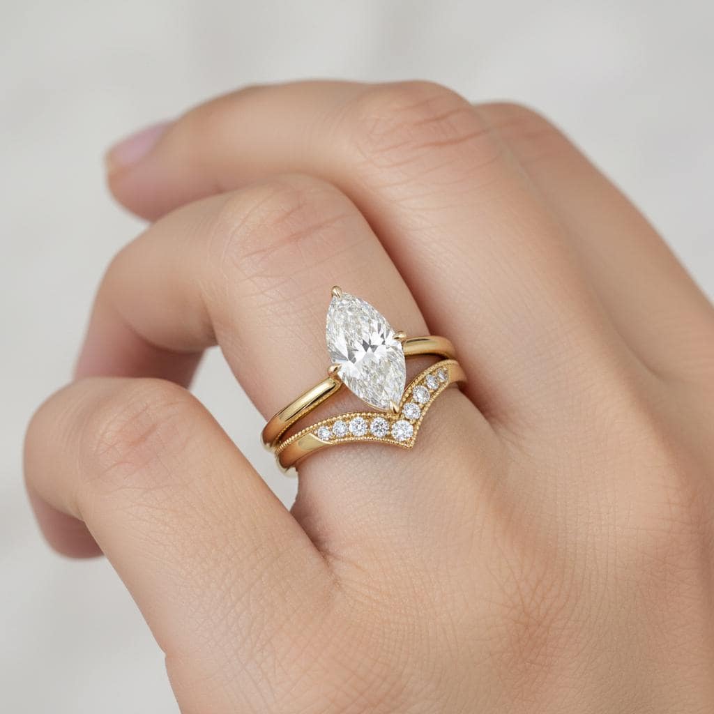 1.5ct Marquise Engagement Ring, Silver Solitaire Promise Wedding Ring, Simulated Diamond Ring Gift for Her