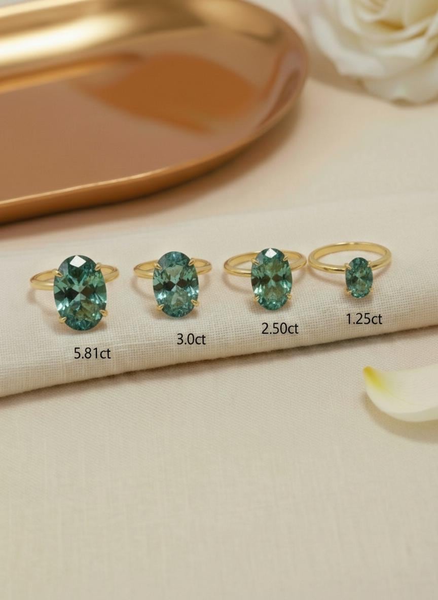 Alexandrite Engagement Ring Oval Solitaire Ring Minimalist Travel Ring June Birthstone