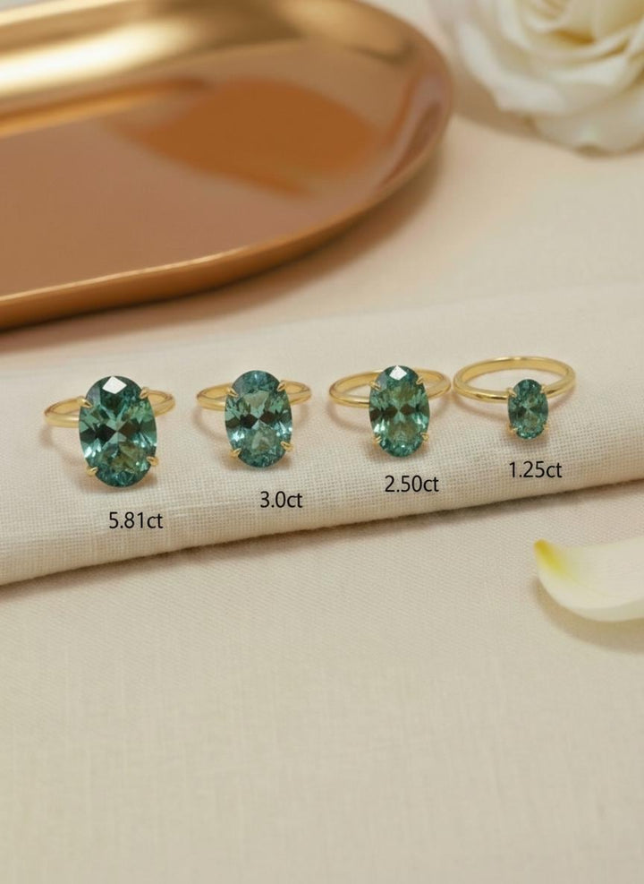 Alexandrite Engagement Ring Oval Solitaire Ring Minimalist Travel Ring June Birthstone