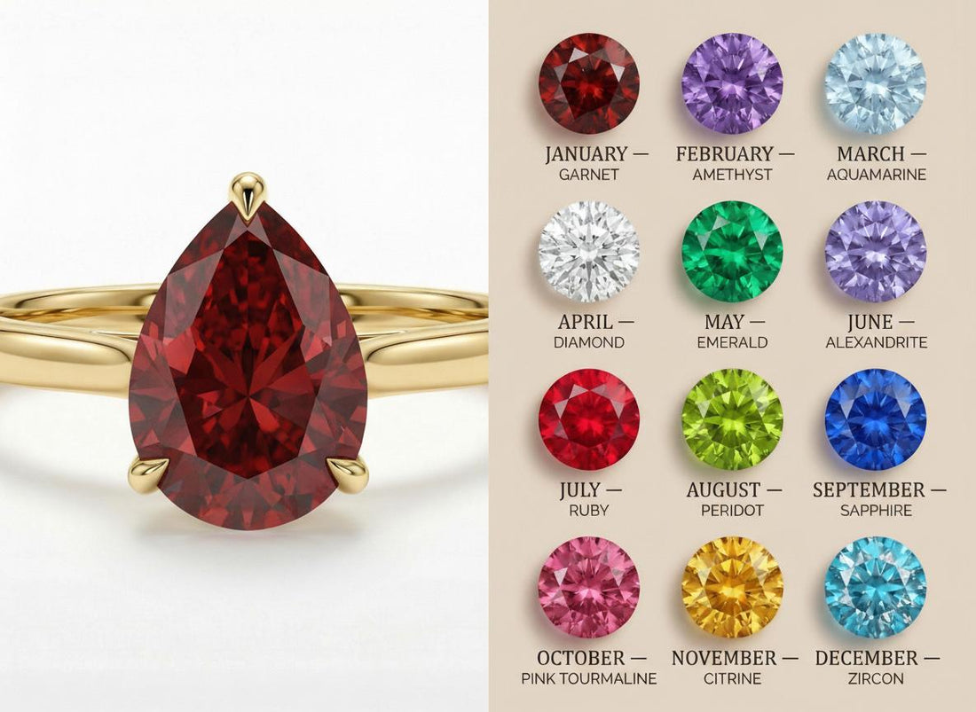 Garnet Birthstone  Ring, Pear Cut Solitaire Engagement Ring, January Gemstone, Teardrop Promise Ring