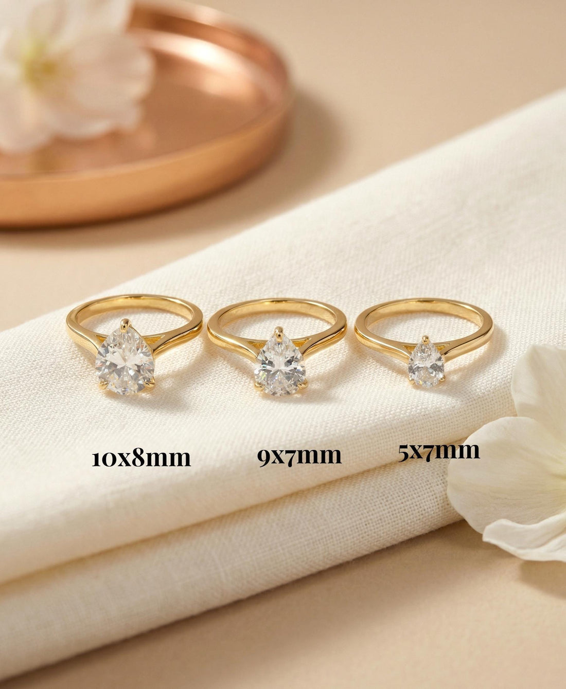 Moissanite Birthstone Ring, Pear Cut Solitaire Engagement Ring, Moissinate Promise Ring