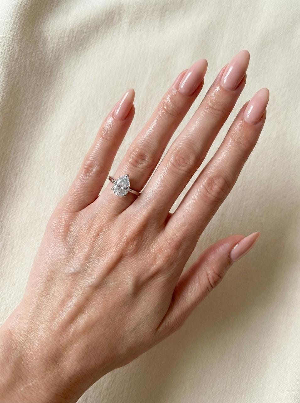 Moissanite Birthstone Ring, Pear Cut Solitaire Engagement Ring, Moissinate Promise Ring