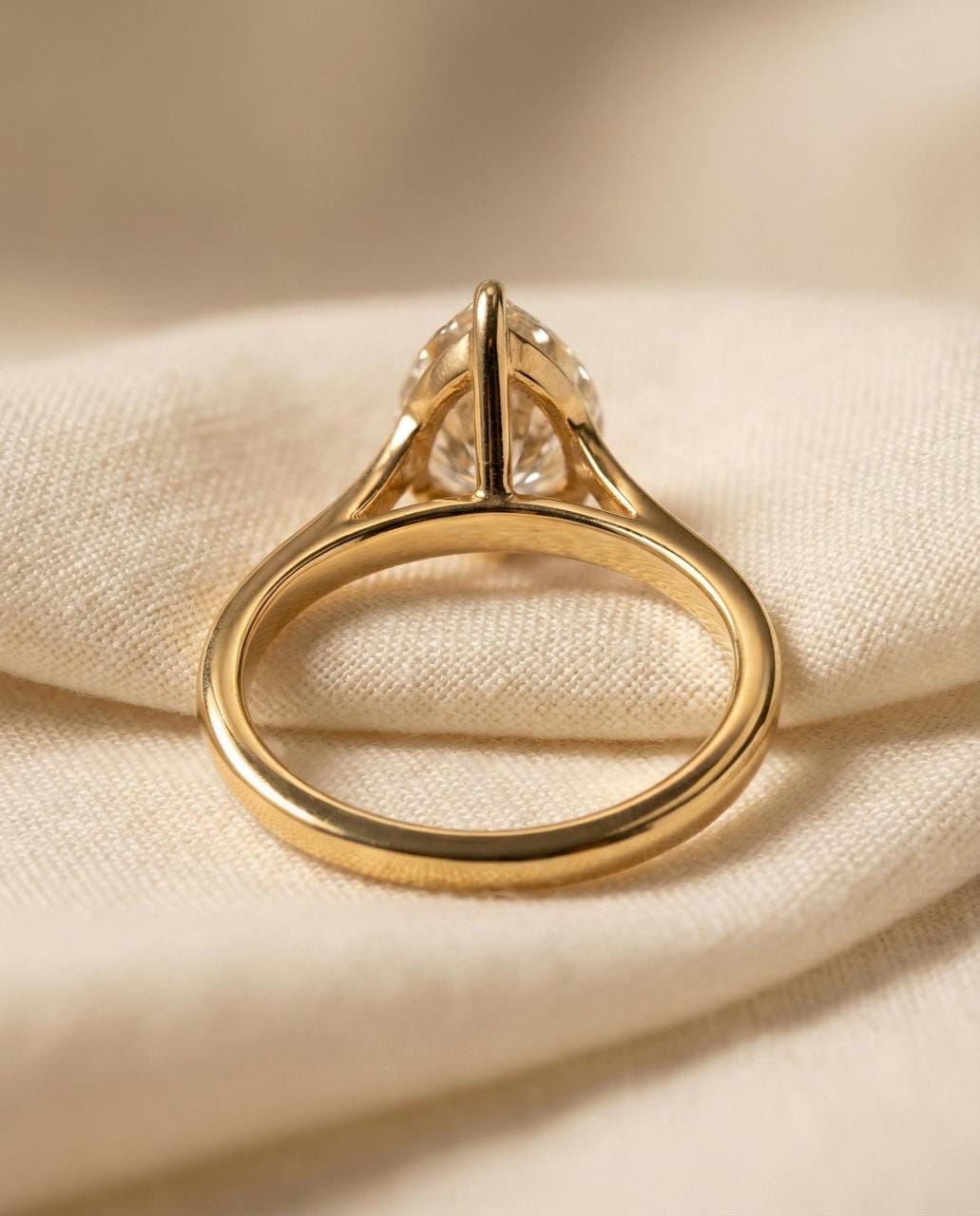 Moissanite Birthstone Ring, Pear Cut Solitaire Engagement Ring, Moissinate Promise Ring