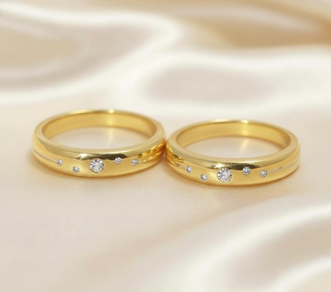 Moissanite Flush Set Band, Celestial Star Ring, Dainty Space Inspired Stacking Ring, Push Present Gift for Her