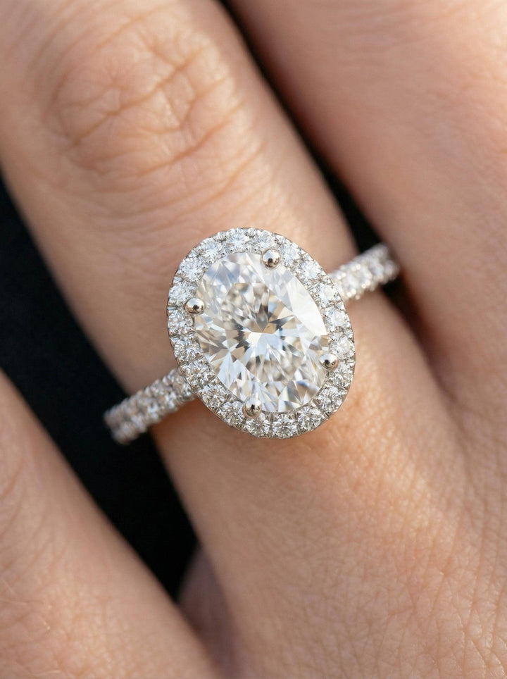 Simulated Diamond Engagement Ring Travel Ring Proposal Oval Cut Anniversary Ring