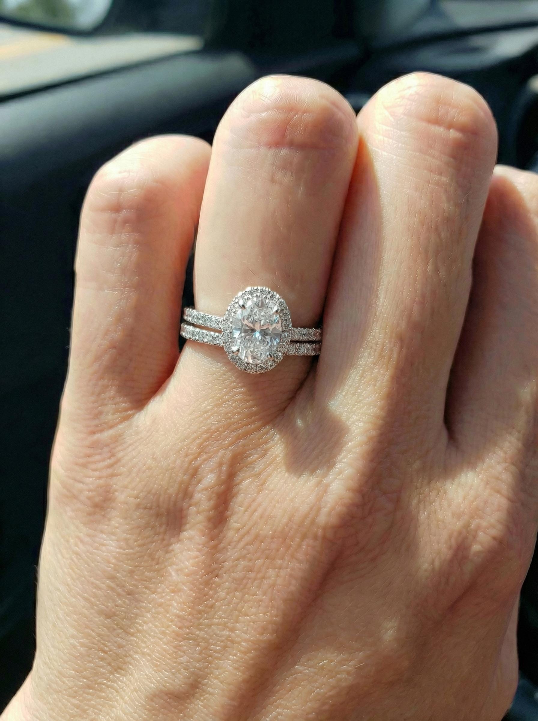 Simulated Diamond Engagement Ring Travel Ring Proposal Oval Cut Anniversary Ring
