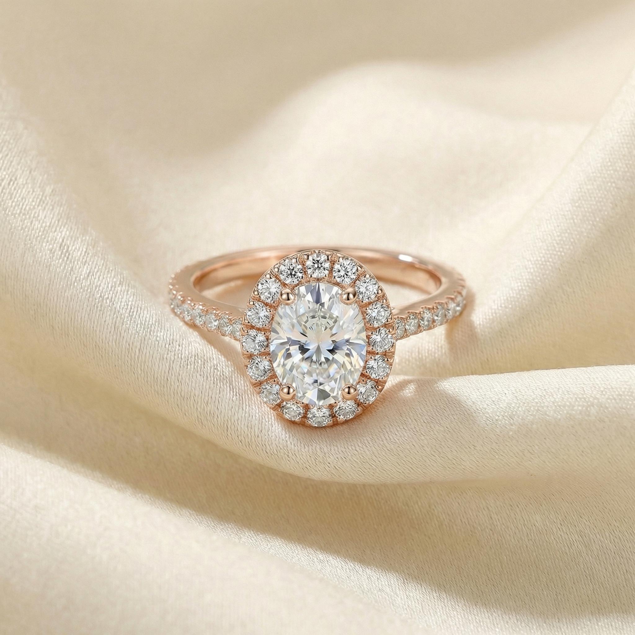 Simulated Diamond Engagement Ring Travel Ring Proposal Oval Cut Anniversary Ring