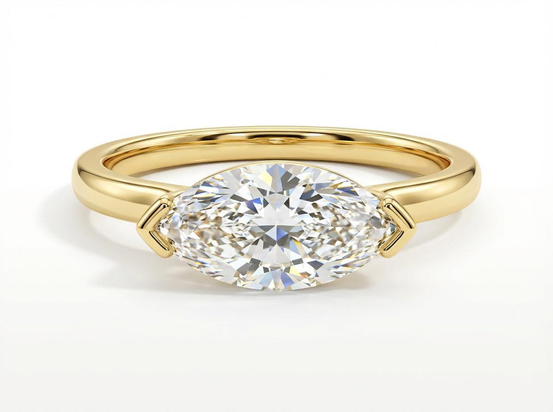 Lab Grown Diamond Marquise Travel Ring | Minimalist Engagement Ring | Marquise Solitaire Ring | Ethical Diamond Vacation Ring