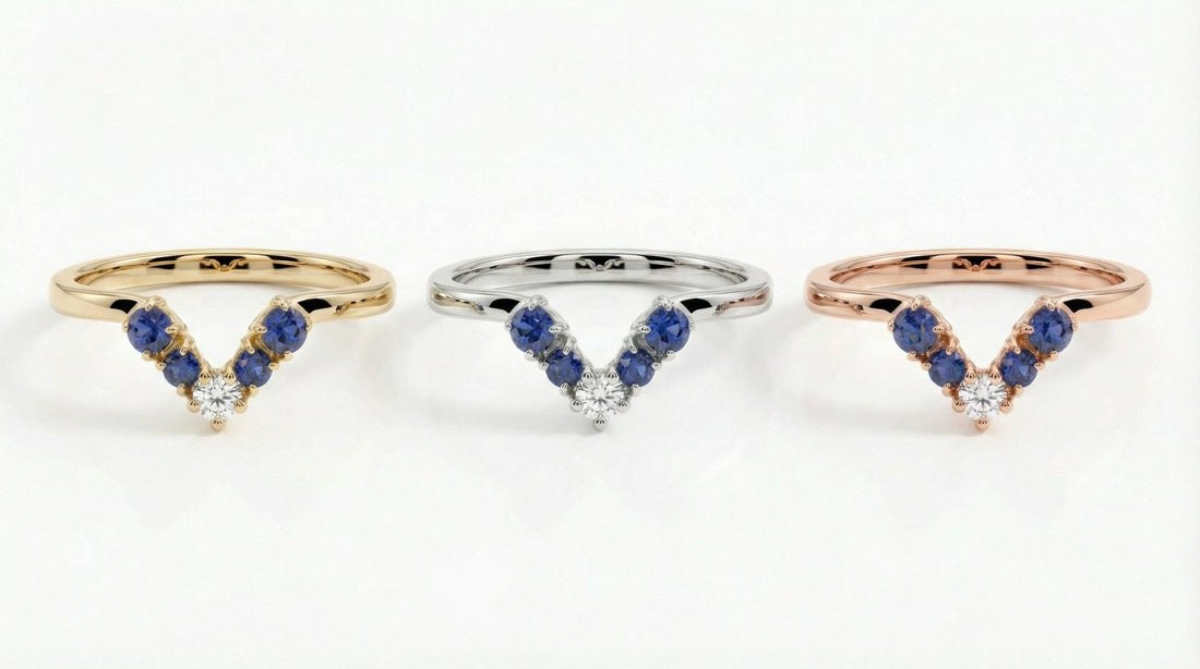 Blue Sapphire Engagement Ring Set, Vintage Pear Cut Bridal Ring, Antique Curved Wedding Band, September Birthstone Set for Her