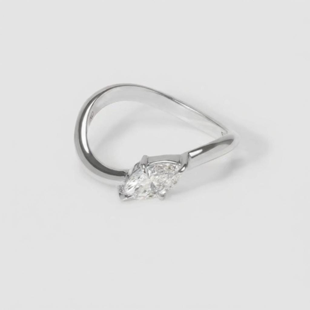 Marquise Moissanite East West Pinky Ring, 14K Solid Gold 0.5CT Marquise Cut Promise Ring, Travel Ring