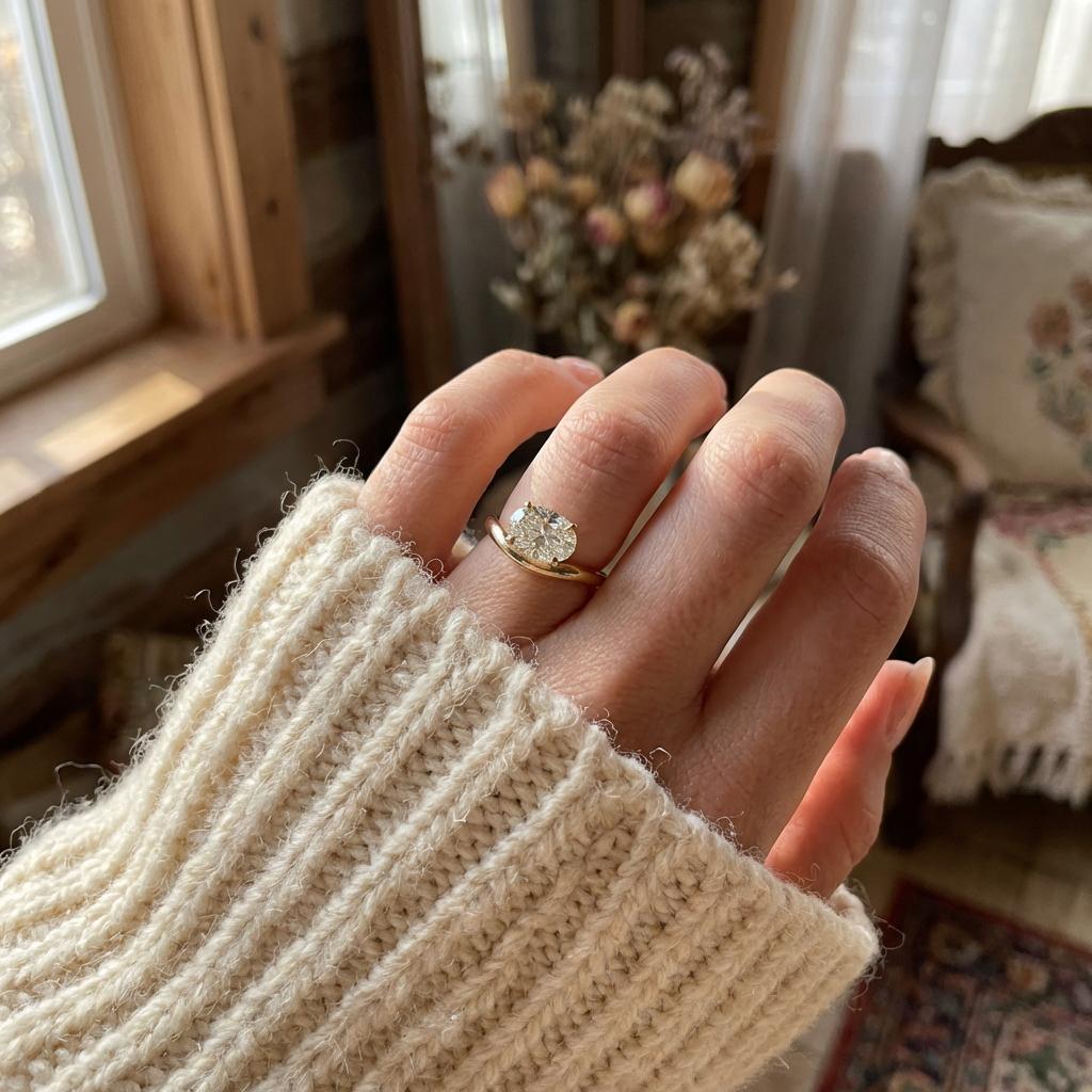 Oval Moissanite East West Pinky Ring, 14K Gold 1.25CT Oval Cut Solitaire Ring, Unique Dainty Promise Ring, Travel Ring