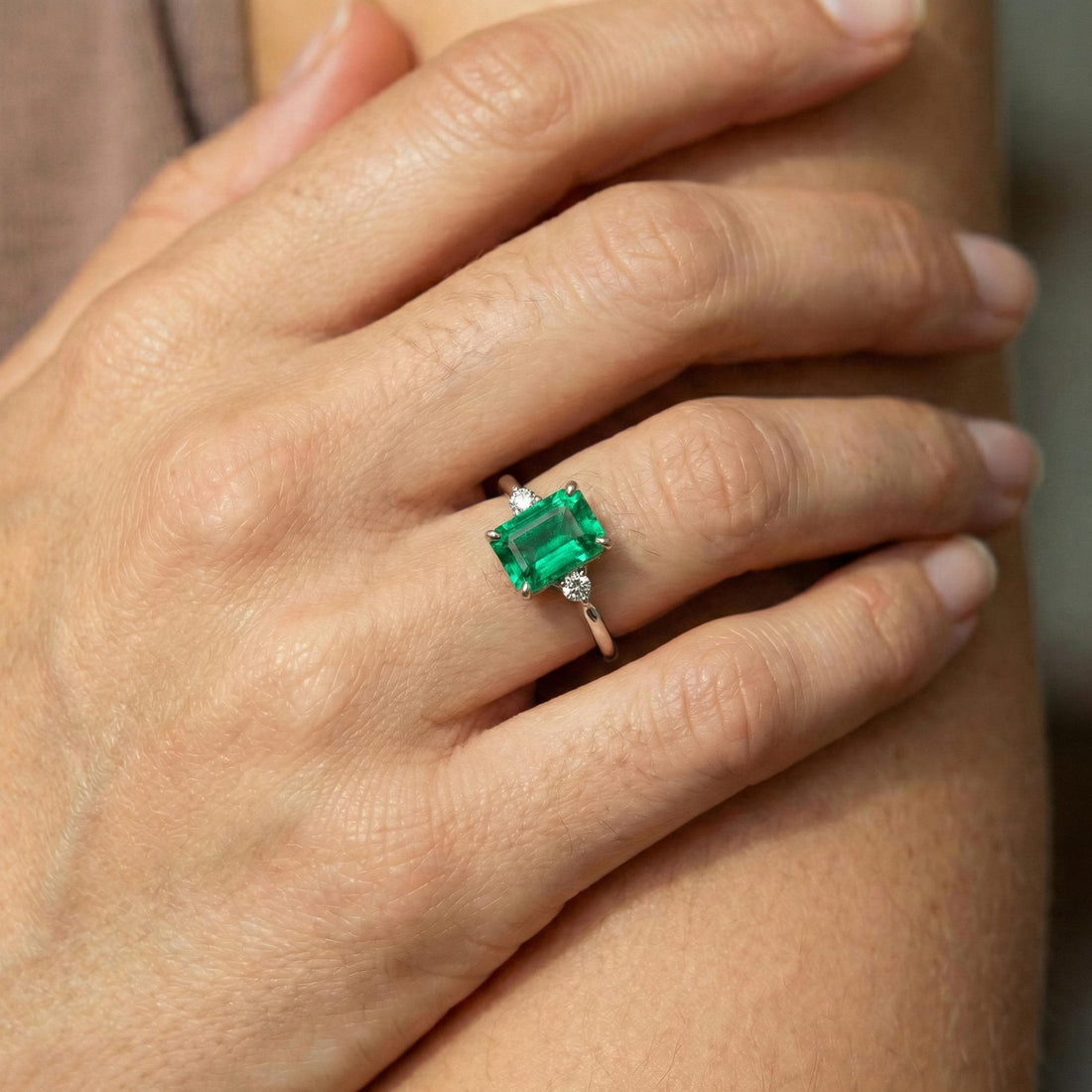 1.75ct Emerald Ring, Emerald Cut Emerald Ring, 14K Gold Statement Ring, Certified Stone Ring, May Birthstone